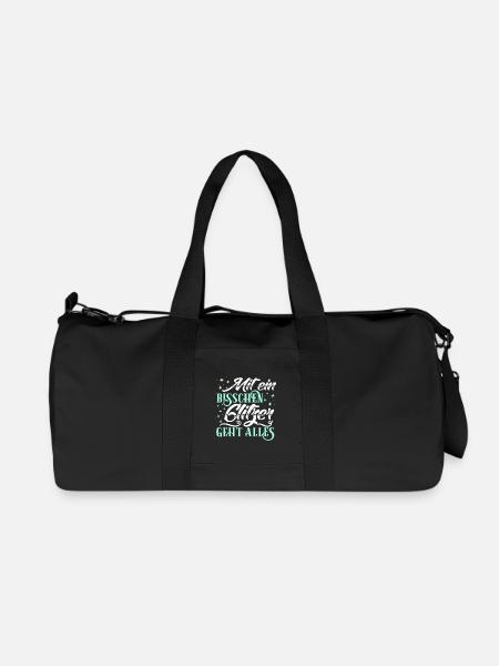 Mit ein bisschen Glitzer geht alles - Recycelte Canvas-Sporttasche von Stanley/Stella - Schwarz