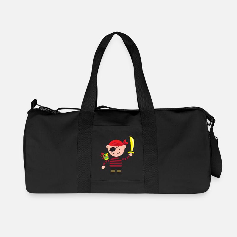 kleiner Pirat mit Papagei - Recycelte Canvas-Sporttasche von Stanley/Stella - Schwarz