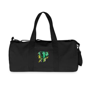 éléphant - Sac de sport en toile recyclée Stanley/Stella - noir - Devant