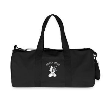 Abenteuerlustiger Border Collie - Recycelte Canvas-Sporttasche von Stanley/Stella - Schwarz - Vorne