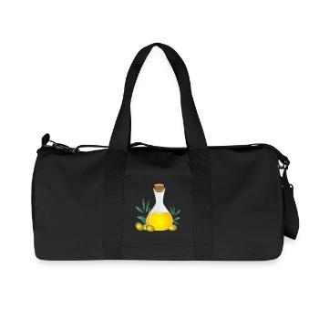 Olive oil in a carafe with olives and olive branches - Recycled Canvas Sports Bag by Stanley/Stella - black - Front