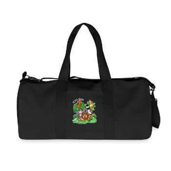 Ich bin 2 - 2. Geburtstag - Niedliche Tiere - Recycelte Canvas-Sporttasche von Stanley/Stella - Schwarz - Vorne