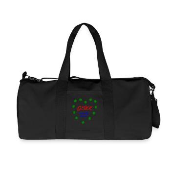 Glück brauchts immer, Kleeblatt - Recycelte Canvas-Sporttasche von Stanley/Stella - Schwarz - Vorne