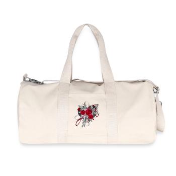 Composition argentée de la Saint-Valentin avec des roses - Sac de sport en toile recyclée Stanley/Stella - blanc naturel - Devant