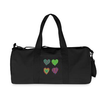 Heart Variation - Recycled Canvas Sports Bag by Stanley/Stella - black - Front