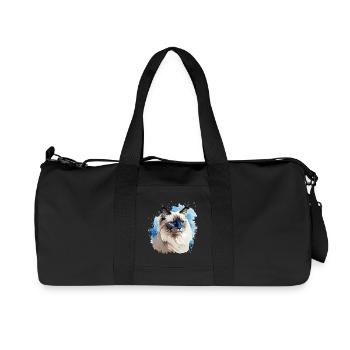 Cat Head Sacred Birman - Recycled Canvas Sports Bag by Stanley/Stella - black - Front