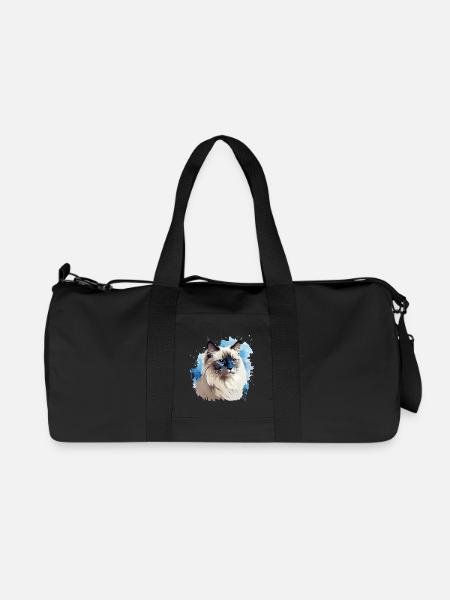 Katze Kopf Heilige Birma - Recycelte Canvas-Sporttasche von Stanley/Stella - Schwarz