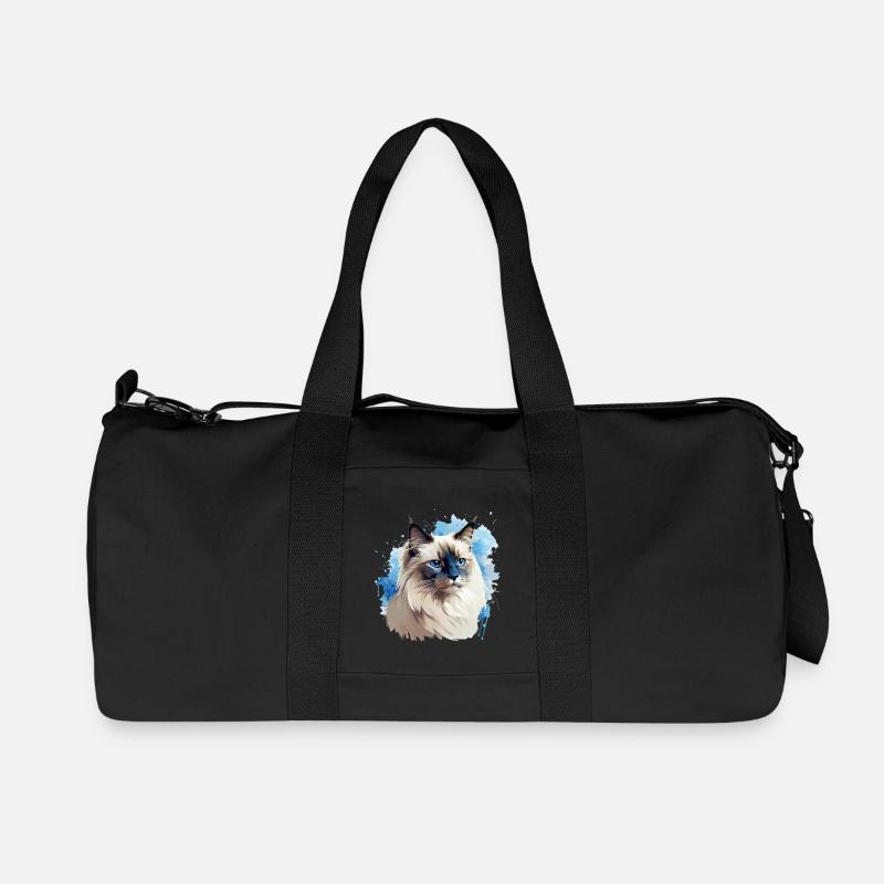 Katze Kopf Heilige Birma - Recycelte Canvas-Sporttasche von Stanley/Stella - Schwarz