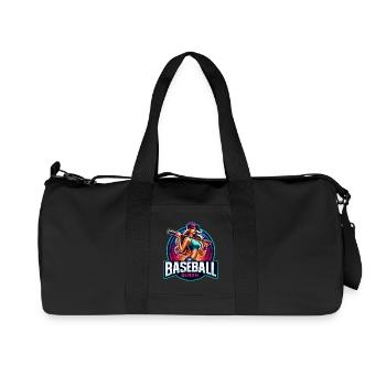 Baseball-Königin Weibliche Athletin Design - Recycelte Canvas-Sporttasche von Stanley/Stella - Schwarz - Vorne