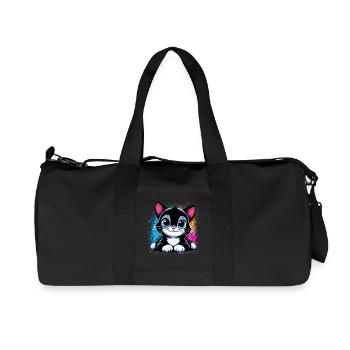 Cat - Recycled Canvas Sports Bag by Stanley/Stella - black - Front