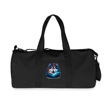 Wolf - Recycelte Canvas-Sporttasche von Stanley/Stella - Schwarz - Vorne