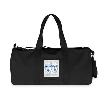 Croquis technique de la tête - Sac de sport en toile recyclée Stanley/Stella - noir - Devant