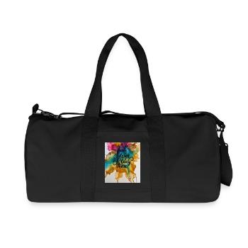Colorful inscription on a watercolor backgroundColorful inscription on the background - Recycled Canvas Sports Bag by Stanley/Stella - black - Front