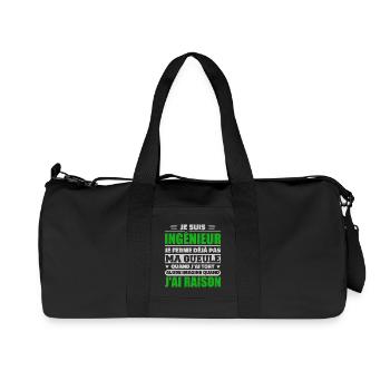 Engineer Humor Gift Student Engineer - Recycled Canvas Sports Bag by Stanley/Stella - black - Front