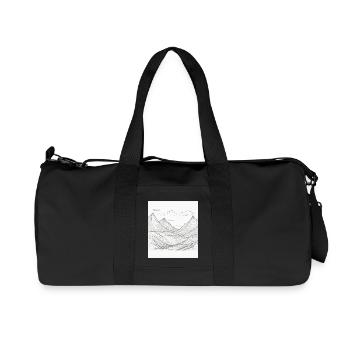Mountain landscape in line style - Recycled Canvas Sports Bag by Stanley/Stella - black - Front