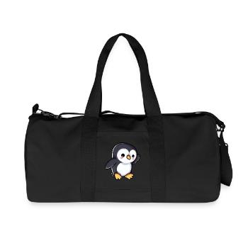 Mignon pingouin de dessin animé ondulant - Sac de sport en toile recyclée Stanley/Stella - noir - Devant
