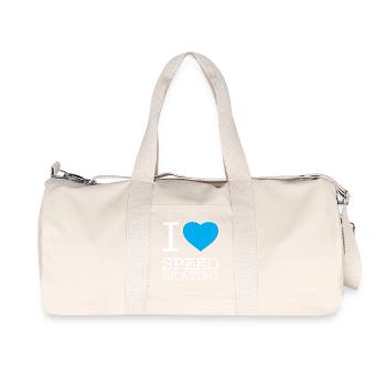 I LOVE SPEED SKATING Eisschnellauf - Recycled Canvas Sports Bag by Stanley/Stella - natural - Front