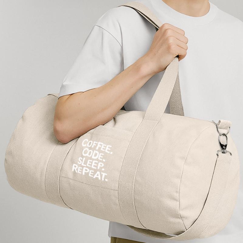 coffee code sleep - repeat programmer work Recycled Canvas Sports Bag by Stanley/Stella