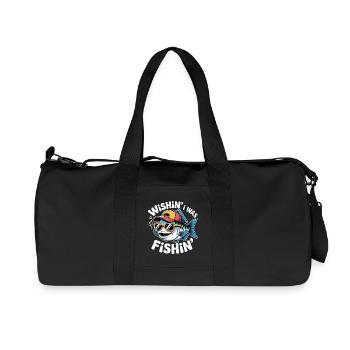 Water Sports Funny Fish Design Angler Fisherman - Recycled Canvas Sports Bag by Stanley/Stella - black - Front