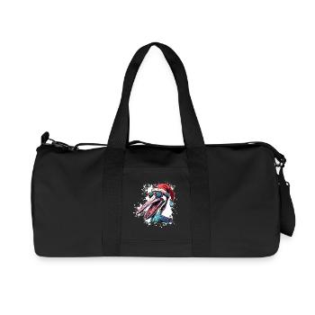 Pelikan Vogel Weihnachten Lustig - Recycelte Canvas-Sporttasche von Stanley/Stella - Schwarz - Vorne