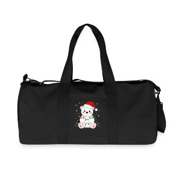 Eisbär Weihnachten süß lustig Lichterkette Nordpol - Recycelte Canvas-Sporttasche von Stanley/Stella - Schwarz - Vorne