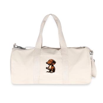 Parlez au propriétaire de teckel patte teckel propriétaire de teckel propriétaire de teckel - Sac de sport en toile recyclée Stanley/Stella - blanc naturel - Devant