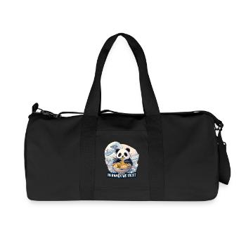 Bol de nouilles ramen panda - Sac de sport en toile recyclée Stanley/Stella - noir - Devant