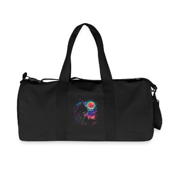 Cat sleep in neon night - Recycled Canvas Sports Bag by Stanley/Stella - black - Front