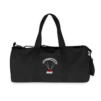 Maman parapentiste avec du cœur - Sac de sport en toile recyclée Stanley/Stella - noir - Devant