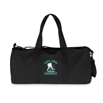Des garçons cool qui jouent au hockey sur glace - Sac de sport en toile recyclée Stanley/Stella - noir - Devant