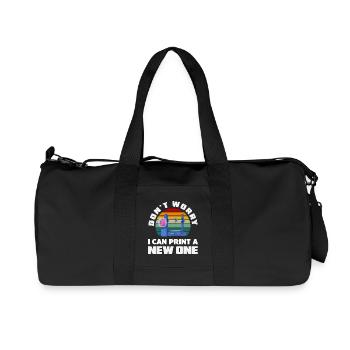 Keine Sorge Ich Kann Einen Neuen Drucken 3D Druck - Recycelte Canvas-Sporttasche von Stanley/Stella - Schwarz - Vorne
