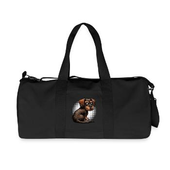 wire-haired dachshund dachshund dachshund owner Teckel Tekkel - Recycled Canvas Sports Bag by Stanley/Stella - black - Front