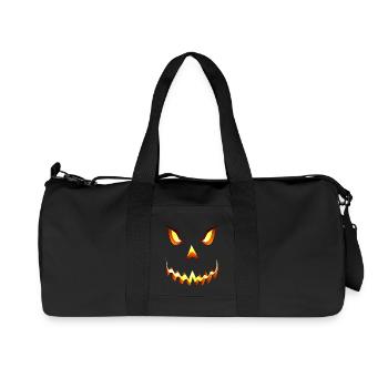 Halloween Kürbis böses Gesicht Verkleidung Pumpkin - Recycelte Canvas-Sporttasche von Stanley/Stella - Schwarz - Vorne