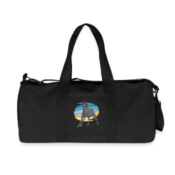 Grauer Pferd im Sunset-Schwung - Recycelte Canvas-Sporttasche von Stanley/Stella - Schwarz - Vorne