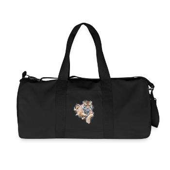 Tigresse au repos contour artistique - Sac de sport en toile recyclée Stanley/Stella - noir - Devant