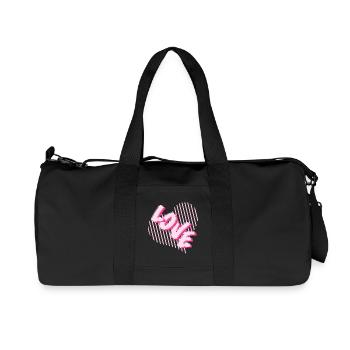 Liebe Neon-Pink Herzschrift - Recycelte Canvas-Sporttasche von Stanley/Stella - Schwarz - Vorne