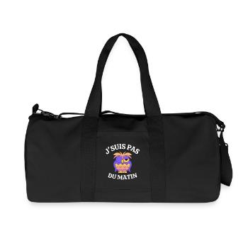pas du matin, grincheux le matin - Sac de sport en toile recyclée Stanley/Stella - noir - Devant