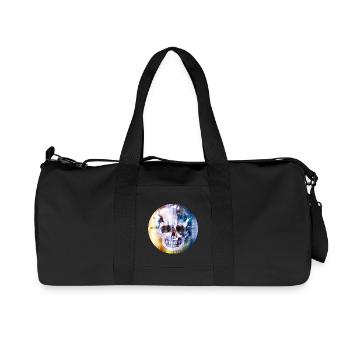 extravagant skull in colorful shimmering color - Recycled Canvas Sports Bag by Stanley/Stella - black - Front