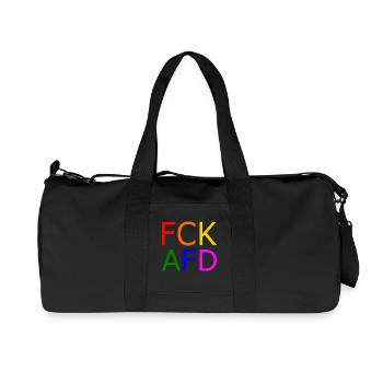 Fck afd - Recycelte Canvas-Sporttasche von Stanley/Stella - Schwarz - Vorne