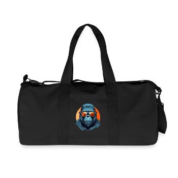 Cooler Gorilla - Gorilla mit Sonnenbrille beim - Recycelte Canvas-Sporttasche von Stanley/Stella - Schwarz - Vorne