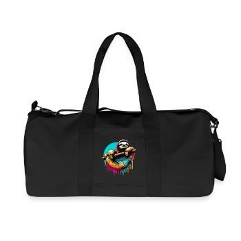 Faultier - Recycelte Canvas-Sporttasche von Stanley/Stella - Schwarz - Vorne