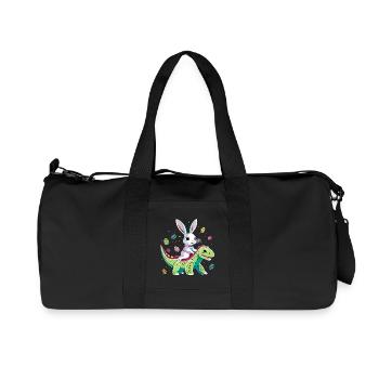 Easter Bunny Rides Dinosaur - Recycled Canvas Sports Bag by Stanley/Stella - black - Front