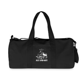 Locomotive funny sayings old and good railroad - Recycled Canvas Sports Bag by Stanley/Stella - black - Front