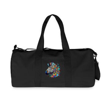 Zebra - Recycelte Canvas-Sporttasche von Stanley/Stella - Schwarz - Vorne