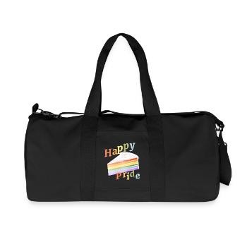 Piece of rainbow cake in delicate pastel colors - Recycled Canvas Sports Bag by Stanley/Stella - black - Front