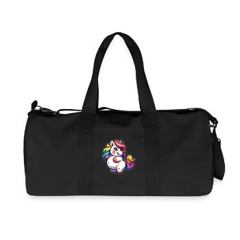 Colorful unicorn cuddly design - Recycled Canvas Sports Bag by Stanley/Stella - black - Front