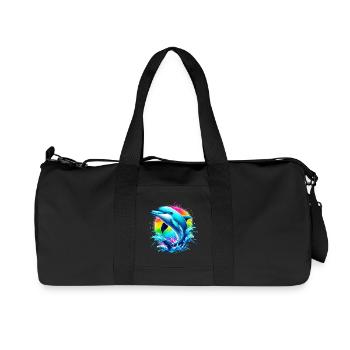 Delfin - Recycelte Canvas-Sporttasche von Stanley/Stella - Schwarz - Vorne