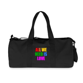 all we need is love - Recycled Canvas Sports Bag by Stanley/Stella - black - Front
