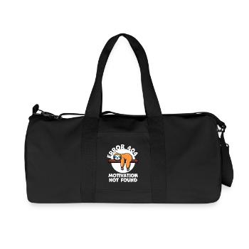 Faultier - Error 404 motivation not found - Recycelte Canvas-Sporttasche von Stanley/Stella - Schwarz - Vorne