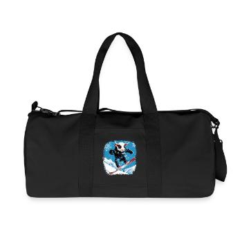 Snowboard cows - Recycled Canvas Sports Bag by Stanley/Stella - black - Front